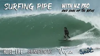 Surfing New Zealand Pipe