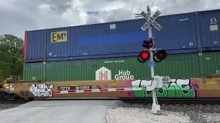 NS 8008 Leads Intermodal West | Toussiant-Portage Rd. #3 Railroad Crossing, Oak Harbor, OH