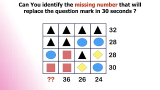 Can You identify the MISSING NUMBER that will replace the QUESTION MARK  in 30 SECONDS ?