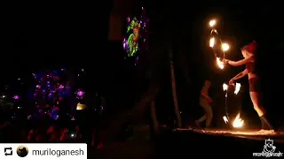 Modem Festival Loose Connection Fire Show Double Hula Hoops Main Stage