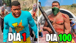 SOBREVIVENDO 100 DIAS EM UM ATAQUE ZUMBI NO GTA 5!!