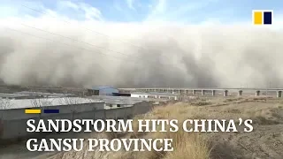 Massive sandstorm engulfs northwest China’s Gansu province