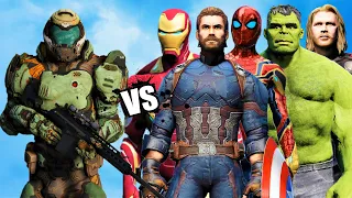 The Avengers VS Doomguy - Superheroes VS Villain