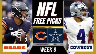 BEARS vs COWBOYS NFL Picks and Predictions (Week 8) | NFL Free Picks Today