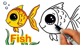 How to Draw a Cartoon Fish Cute and Easy
