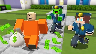 JJ and Mikey in ROBLOX POLICE CHALLENGE in Minecraft / Maizen animation