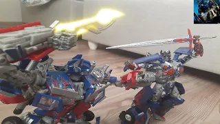 Transformers Stop-Motion MPM-4 Optimus Prime VS Nemesis Prime