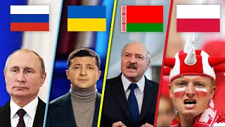 Сравнение русского, украинского, белорусского и польского языков.