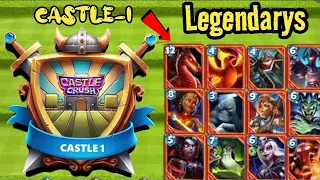 TROLLING OPPONENTS IN CASTLE-1 🔥 WITH ALL LEGENDARY 🔥 CARD'S IN ONE DECK! Castle Crush : War Battle