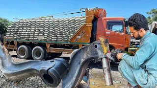 Fully loaded Hino Truck front axle King Pin Cracked on the road | Repairing Axle king pin