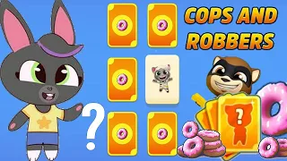 Talking Tom Gold Run Cops and Robbers event Lucky Cards Mummy Tom Unlocked vs Roy Raccoon