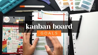 SETTING UP A KANBAN BOARD :: PLANNER IDEAS FOR PRODUCTIVITY & GOAL SETTING IN A HAPPY PLANNER