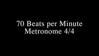 70 Beats per Minute Metronome click with beats and 4/4 bars counting.