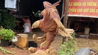 Wood carving Eagles of prey