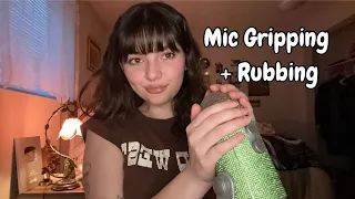 ASMR | Fast Aggressive Mic Gripping + Rubbing (Collarbone Tapping, Mouth Sounds, Gloves, Rambles)