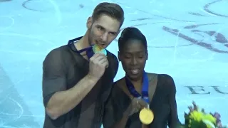 Vanessa JAMES & Morgan CIPRES | Medal ceremony | Best moment| Euro Figure Skating Championships 2019