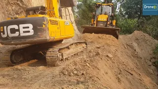 Final Finishing-after Excavator-JCB Backhoe Loader-Grading Hilly Road