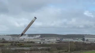 The Tinto chimney demolition, Holyhead 20/3/2024