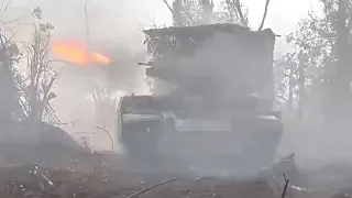 Эпизод боевой работы БМПТ «Терминатор» на Украине