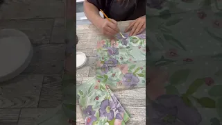Napkin burning découpage technique #howto #dollartree #modpodge #craftideas #shorts #tutorial