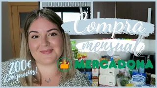 🛒 COMPRA MENSUAL MERCADONA  🛍 💸 200€ 💸 CON PRECIOS!!!