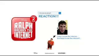 Ralph Breaks the Internet: Wreck-It Ralph 2 Teaser Trailer REACTION!!!