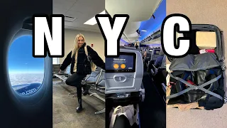 PACK & TRAVEL WITH ME TO NYC: New York City Travel Vlog / Airport Vlog / Pack & Prep For New York