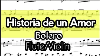 Historia De Un Amor Flute Violin Sheet Music Backing Track Play Along Partitura