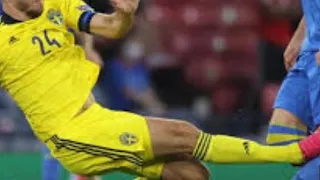 Marcus Danielson red cards Sweden vs Ukraine Euro 2020
