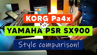 Yamaha PSR SX900 vs Korg Pa4x Style Comparison.