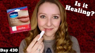 Vaseline Lip Therapy Rosy Lips Stick Review | Dollar Tree Makeup | Day 430 of Trying New Makeup