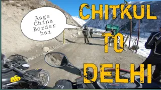 Ep.04 Chitkul to Delhi in 11 minutes | #Winterchitkulride | Stopped by ITBP | #Tour on wheels