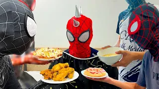 RED HERO IS SICK !!! ( 5 SPIDER-MAN Bros Story ) || Cooking , Parkour , Swimming , Find The Medicine