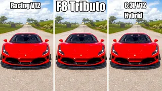 2020 Ferrari F8 Tributo || Forza Horizon 5 || Engine Swap Top Speed Battle || 4K ||
