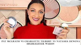 NEW Pat McGrath Highlight Vs Charlotte Tilbury Vs Natasha Denona | HIGHLIGHTER WARS