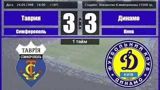 Таврия – Динамо Киев – 3:3. Чемпионат Украины 1998/99. 1 тайм