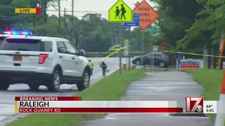 Raleigh police officer involved in a shooting; police SUV also goes up in flames