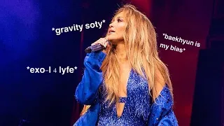 jennifer lopez tributes exo’s gravity in LA concert😵