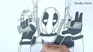 WOW! How To Draw Deadpool Easy With His Name | Deadpool Drawing
