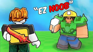 I pretended to be a NOOB then DESTROYED TRYHARDS in Roblox Bedwars!