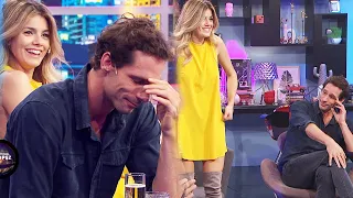 Natalie Pérez tuvo un descuido cuando se agachó y Gonzalo Valenzuela no pudo disimular la situación