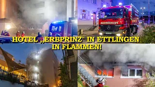 [Großbrand in 5-Sterne-Hotel] - Flammeninferno durch Sauna im ,,Erbprinz" - Feuerwehr im Großeinsatz