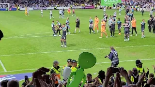 Port Vale v Plymouth Argyle, League One Champions 2022/2023 Celebrating at end of game.
