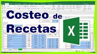 Costo de Recetas Estándar en excel de Menú de Restaurante - Marco S.A.