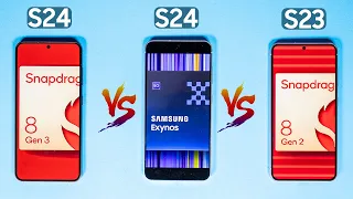 Ultimate Exynos vs Snapdragon Battery Test | S24 vs S24 vs S23