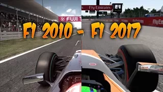 F1 Games Comparison (F1 2010 - F1 2017, SUZUKA JAPAN) Evolution of F1 games by Codemasters!