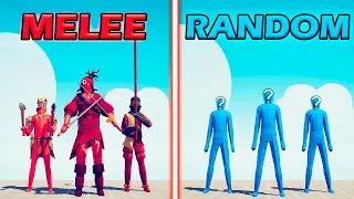 MELEE TEAM vs RANDOM TEAM - Totally Accurate Battle Simulator | TABS