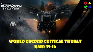 Ghost Recon Breakpoint Record Run Critical Threat Raid Speed Run 35:16 intel in the description