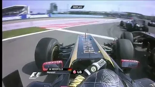 Nick Heidfeld onboard of contact with Vitaly Petrov Turkish GP 2011