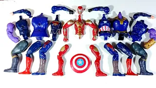 avengers toys.. ironman vs captain america vs superman vs thanos.. merakit mainan